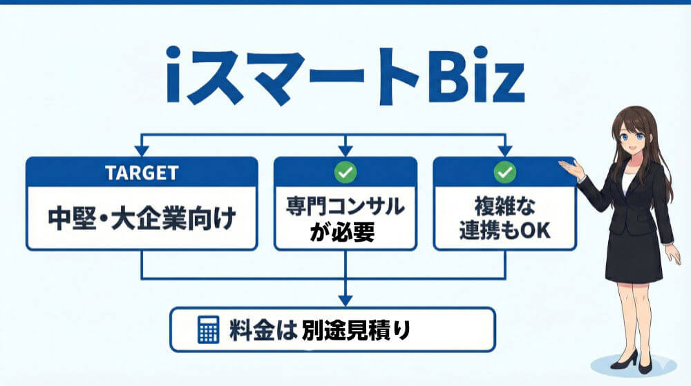 iスマートBizは、専門のコンサルティングが必要な中堅〜大企業におすすめ