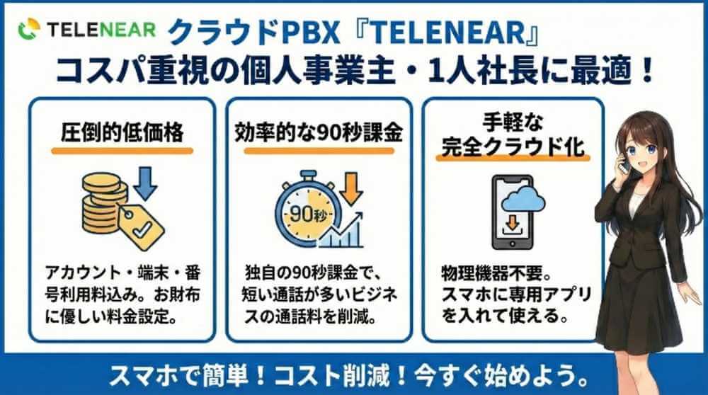 クラウドPBX「テレニア（TELENEAR）」の特徴